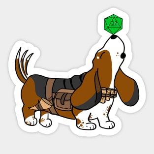 Basset Hound Bard | DND Dogs | Fantasy Art Sticker